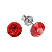 Sidabriniai auskarai moterims DiamondSky „Classic (Light Siam)“ su Swarovski kristalais
