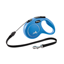 Automatinis pavadėlis Flexi New Classic SL virvė 8m 12kg, Mėlyna