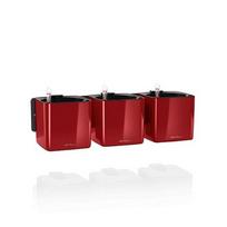 Vazonai Lechuza Cube Glossy, scarlet red, 3 vnt.