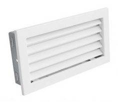 Grotelės VENTLAB 325x170, fiksuotos žaliuzės, baltos