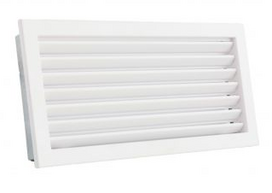 Grotelės VENTLAB 450x220, fiksuotos žaliuzės, baltos