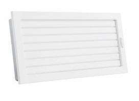 Grotelės VENTLAB 450x220, reguliuojamos žaliuzės, baltos