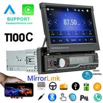 1 Din Carplay radijo automobilio garso aparatūra Android-Auto Bluetooth stereo imtuvas Mirrorlink MP5 Dual USB 7 colių jutiklinis ekranas T100C juoda