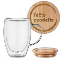 Dvigubo stiklo puodelis "Tėčio puodelis"