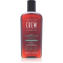 American Crew 3 in 1 Chamimile + Pine „Trys viename“ šampūnas, kondicionierius ir kūno prausiklis vyrams 450 ml
