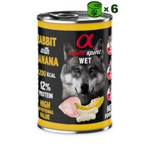 Alpha Spirit Wet konservuotas pašaras suaugusiems šunims, triušiena ir bananai; 6x400g