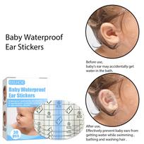 60pcs Ear Covers For Shower,Disposable Baby Waterproof Ear Water Protection Covers Caps Ear Stickers For Swimming Bathing Showering Surfing One Size