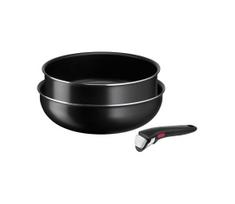 Tefal - Keptuvių komplektas 3 vnt. INGENIO EASY COOK & CLEAN BLACK