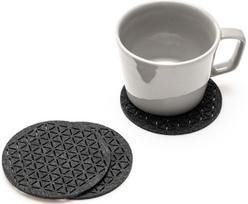 Veltinio padėkliukas FOR MY CUP BLACK STELLE, Ø10 cm, 2vnt.