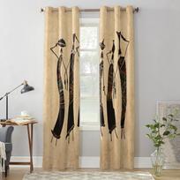 Afrikos moterys su ąsočiais Langų užuolaidos svetainei Prabangus miegamojo dekoras Užuolaidos Virtuvės langų apdaila Užuolaidos 135W x 60H(cm) x1