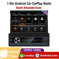 Universalus 1Din Android automobilinis radijas 7 colių elektrinis ištraukiamas ekranas belaidis Carplay multimedijos grotuvas Autoradio Navigation GPS