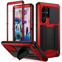 Metalinis stovo dangtelis, skirtas Samsung Galaxy S23 Ultra Plus 5G dėklui, slankiojančios kameros ekrano apsauga, smūgiams atsparus telefono dėklas, Coque Fundas For Samsung S23 Plus