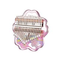 Kalimba mini pianinas 17 klavišų nešiojamasis muzikos instrumentas Animacinis filmas Mielas Kalimba nykščio pianino muzika Hexagram