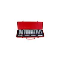 4216MR KT lizdų rinkinys 1/2" 16 vnt. ILGAS 12 KAMPŲ / DĖKLAS