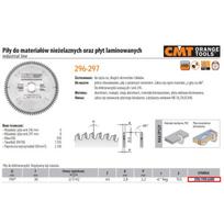 296.190.64M CMT PJŪKLAS HW D 190 F 30 Z 64 K 2,8/2,2 ALIUMINIS, PVC, LAMINATAS.