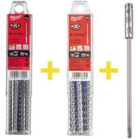 4932478958 MILWAUKEE SDS-PLUS MX4™ 4-IAUŠIŲ GRĄŽTŲ RINKINYS (20 VNT. + 300 MM PRAILGINIMAS)