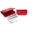 4932464945 MILWAUKEE 3/8" GALVUČIŲ IR REKETO RINKINYS (32 VNT., METRINIS)