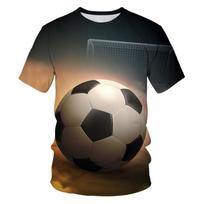 Marškinėliai Juokingi Futbolo Kamuolio Tinklai 3D Spausdinimas Vasariniai Streetwear Berniukams Mergaitėms Atsitiktiniai Mados Per dydžio Marškinėliai Vaikų Marškinėliai Viršutiniai Drabužiai 110