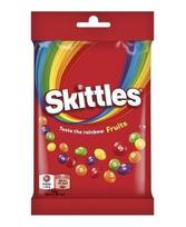 Kramtomieji saldainiai SKITTLES Fruit Pouch vaisių skonio traškiame cukraus glajuje, 95g