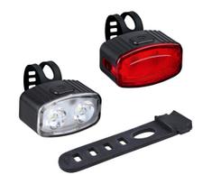 Solight WN47-KOMPLEKTAS 2x LED Pritemdomas įkraunamas dviračio žibintas 350mAh IP44 raudona/balta