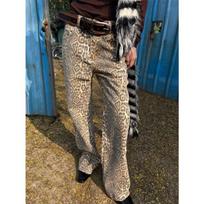 Vintažiniai leopardo rašto džinsai Baggy Moteriški hiphopo gatvės apranga Y2k džinsinės kelnės Grunge Estetiškos plačios džinsai Oversized S