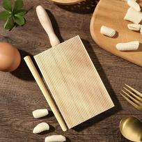 Gnocchi Maker lentos iš itališkos medienos naminių makaronų su voleliu sviestu beige