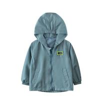 Children's Clothing Kids' Windbreaker Hooded Clothes Jackets Boys' Clothes Spring 100cm mėlyna/pilka