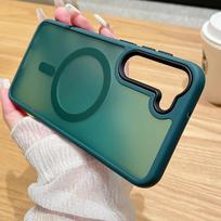 Matte Case For Samsung Galaxy S24 S23 S22 Ultra Plus S21 S20 FE For Magsafe Magnetic Charge Frosted Bumper Cover funda For Galaxy S21 FE