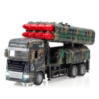 1/32 PL-180 raketų paleidimo žaislinis sunkvežimis karinės transporto priemonės modelis su šviesomis ir garsais Metalo lydinio trinties varomas žaislinis automobilis vaikams, berniukams, mergaitėms, suaugusiems 1/32-Size:22.5*11.5*7.3cm kamufliažinė žalia spalva