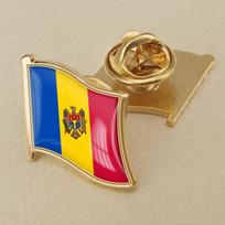 Moldovos vėliava Krištolinis klijų lašinimo ženkliukas Sagė Vėliavos sagė iš visų pasaulio šalių s 19x18mm