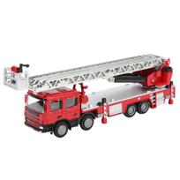 1/50 mastelio inžinerinės transporto priemonės lydinys, gaisrinė mašina, vaikiškos kopėčios, automobilis, edukacinis žaislas dovana 1/50-Size:17*8*3.5cm raudona