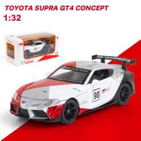 1/32 mastelio Toyota Supra GT liejimo mažo automobilio modelio žaislinė transporto priemonė su garsu ir šviesa, skirta vaikų dovanoms 1/32-Size:15.2*6.2*4.8cm sidabras