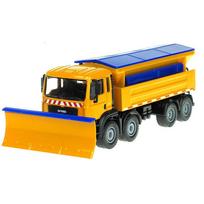 1/50 Žaislinis automobilis Lydinio modelis Liejamas Sniego valytuvas Žiemos tarnybinis transporto priemonė Nuimamas dangtis 8 ratų valytuvas Traktorius Liejamas Pomėgis 1/50-Size:19.5*7.5*6cm geltona/mėlyna