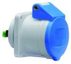 fix-pro BALS CEE įleidžiamas lizdas H6 230V 16A 3 polių mėlynas tiesus flanšas 62x62 mm, „Quick Connect®“ IP44, poliamidas