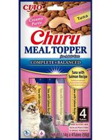 INABA Meal Topper Tuna Salmon 4x14g kreminis tuno ir lašišos maisto papildas katėms