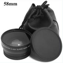 0,45x 58mm 58 plataus kampo makro plataus kampo objektyvo krepšys 62 mm dangtelis, skirtas Canon Eos 350d 400d 450d 500d 1000d 550d 600d 1100d 1vnt. juoda