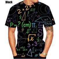 Madingas Kūrybiškas Dizainas Matematikos Formulės Marškinėliai 3D Spausdinimas Vyriški Didelio Dydžio Laisvalaikio Trumpomis Rankovėmis Universalūs Marškinėliai 6XL white