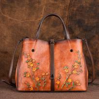 Genuine Leather Women's Handbag New Tote Bag Women's Large Capacity Multi Compartment Bag