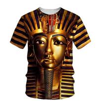 Egipto stiliaus 3D spausdinimo marškinėliai, vyriški, moteriški, vasaros mados trumpomis rankovėmis, apvaliomis kaklomis S