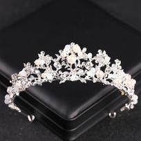 Crystal Pearl Crown Tiara Rhinestone Prom Diadem Headband For Women Bridal Wedding Hair Accessories Jewelry Tiaras And Crowns