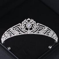 Sidabrinės spalvos krištolinė karūna-tiara moterims, nuotakai, su kalnų krištolu, išleistuvių diademos karūna, vestuvių plaukų aksesuarai, papuošalų karūna, dovana gray