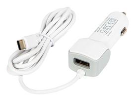Automobilinis įkroviklis 5V 2.1A USB-C + USB lizdas 12V-24V D21C