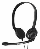 Itin lengvos kompiuterinės ausinės Sennheiser PC 3 CHAT, su mikrofonu, 2x 3.5mm, Juodos