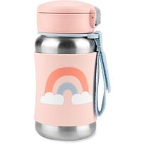 Skip Hop Spark Style Rainbow nerūdijančio plieno butelis vandeniui su šiaudeliu 12 m+ 1 vnt.
