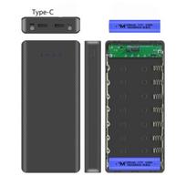 W8 DIY išorinio akumuliatoriaus dėklas - 8x18650 - 20000mAh - C tipas - USB - microUSB