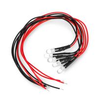 LED 5mm 12V su rezistoriumi ir laidu - baltas - 5 vnt