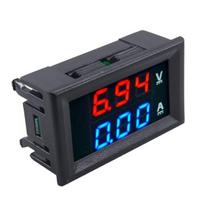 Voltmetras ir ampermetras 0-100V - 1A - 0.28" raudonas/mėlynas - dėkle