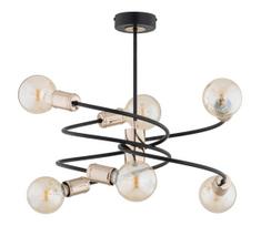 Sietynas ant stulpo DISCO 6xE27/60W/230V juoda/auksas