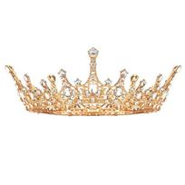 One Piece Hot Crown Tiara Bridal Dress Accessory Retro Queen Atmospheric BbirthdayTtiara beige