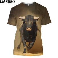 Spain Show Ispanijos bulių kautynės Bull Print marškinėliai 3D vasaros vyriški trumpomis rankovėmis madingi gyvūnai, vyriški drabužiai, marškinėlių viršūnės XXS